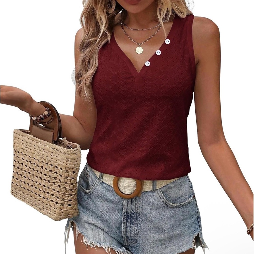 Elegant Burgundy Sleeveless Top